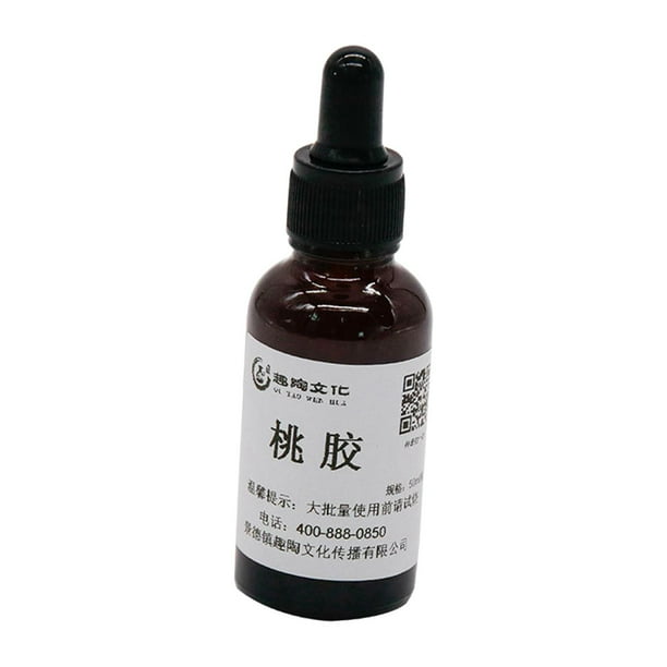 Goma de melocotón de cerámica,Pegamento líquido de melocotón para cerámica de goma de melocotón de 30 ml,Pintura Cerámica Herramienta para colorear Underglaze Pigmento,Aumentar la