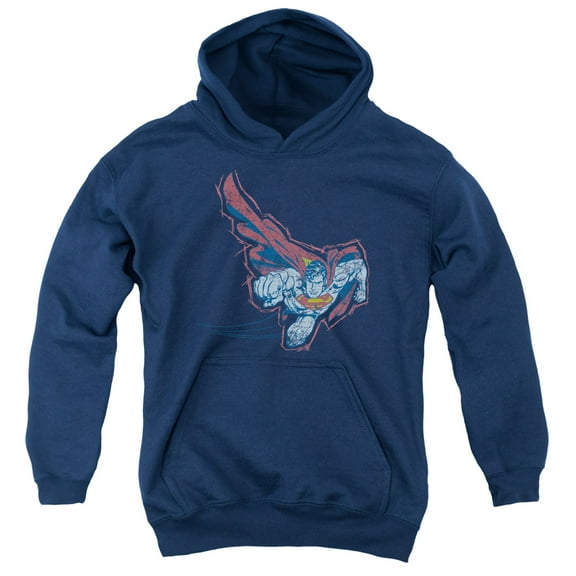 Superman - Scribble & Soar - Youth Hooded Sweatshirt - Large