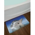 thumbnail image 2 of Cruise Ship Bath Mat, White Cruise Ship on Water Level on a Clear Day with Calm Seas and Blue Sky, Plush Bathroom Decor Mat with Non Slip Backing, 29.5" X 17.5", Blue and White, by Ambesonne, 2 of 2