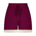 thumbnail image 4 of WMTBSRSW Shorts&nbsp;for&nbsp;Women Casual Summe Trendy 2024 Elastic High Waist Pants Lace Yoga Lounge Shorts Loose Comfy Beach Oufits, 4 of 5