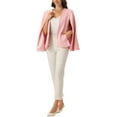 thumbnail image 2 of INSPIRE CHIC Cape Sleeve Blazer for Women's Business Work Open Front Casual Jacket Coat XS Pink, 2 of 6