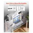 thumbnail image 4 of Acrylic Table 2 Tier Clear Desk with Monitor Stand - Study Computer Table - Modern Side End Table Nightstand for Office Bedroom - 19.7 x 31.5 x 34.7 in, 4 of 6