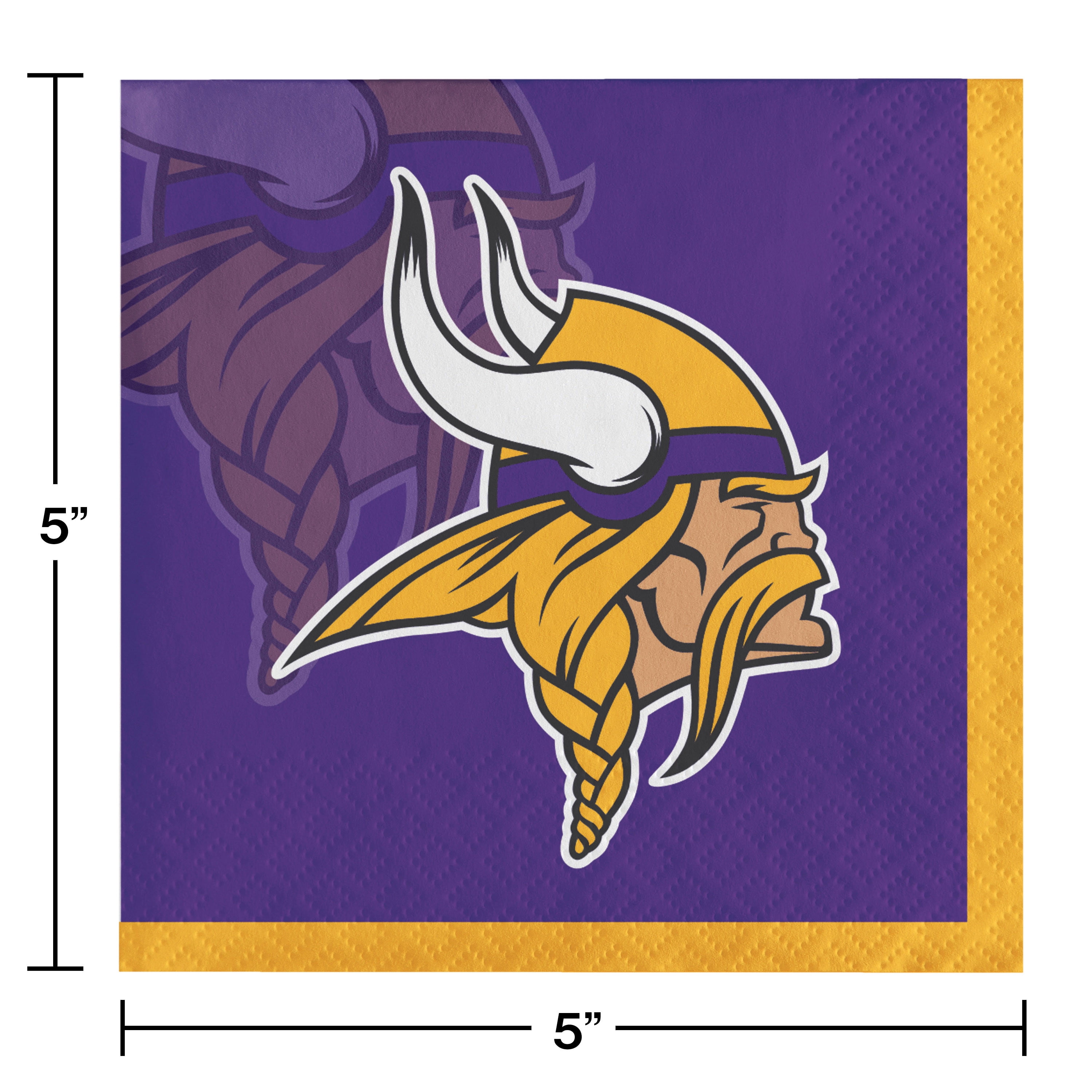 Minnesota Vikings Paper Beverage Napkins 48 Count for 24 Guests