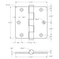 thumbnail image 2 of Deltana DSB35R43 3.5 x 3.5 x 0.25 in. Radius Hinges, Bright, 2 of 3