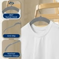 thumbnail image 5 of SereneLife 30-Piece Shirt Hangers, Premium Non-Slip Velvet Hangers Pack with 360° Swivel Hooks, Slim Space-Saving Design for Tops, Jackets, Blouses, & Strappy Dresses, Supports 8 lbs (Grey), 5 of 7