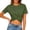 23#Army Green, variant on Women's Crop T-Shirt Twist Front Tee T-Shirt Long Sleeve Cut Out Casual Summer Blouse Top Black,Size S