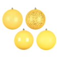 thumbnail image 1 of Vickerman N591278A 4.75 in. Yellow Ball 4 Finish Assorted Ornament - 4 per Bag, 1 of 1