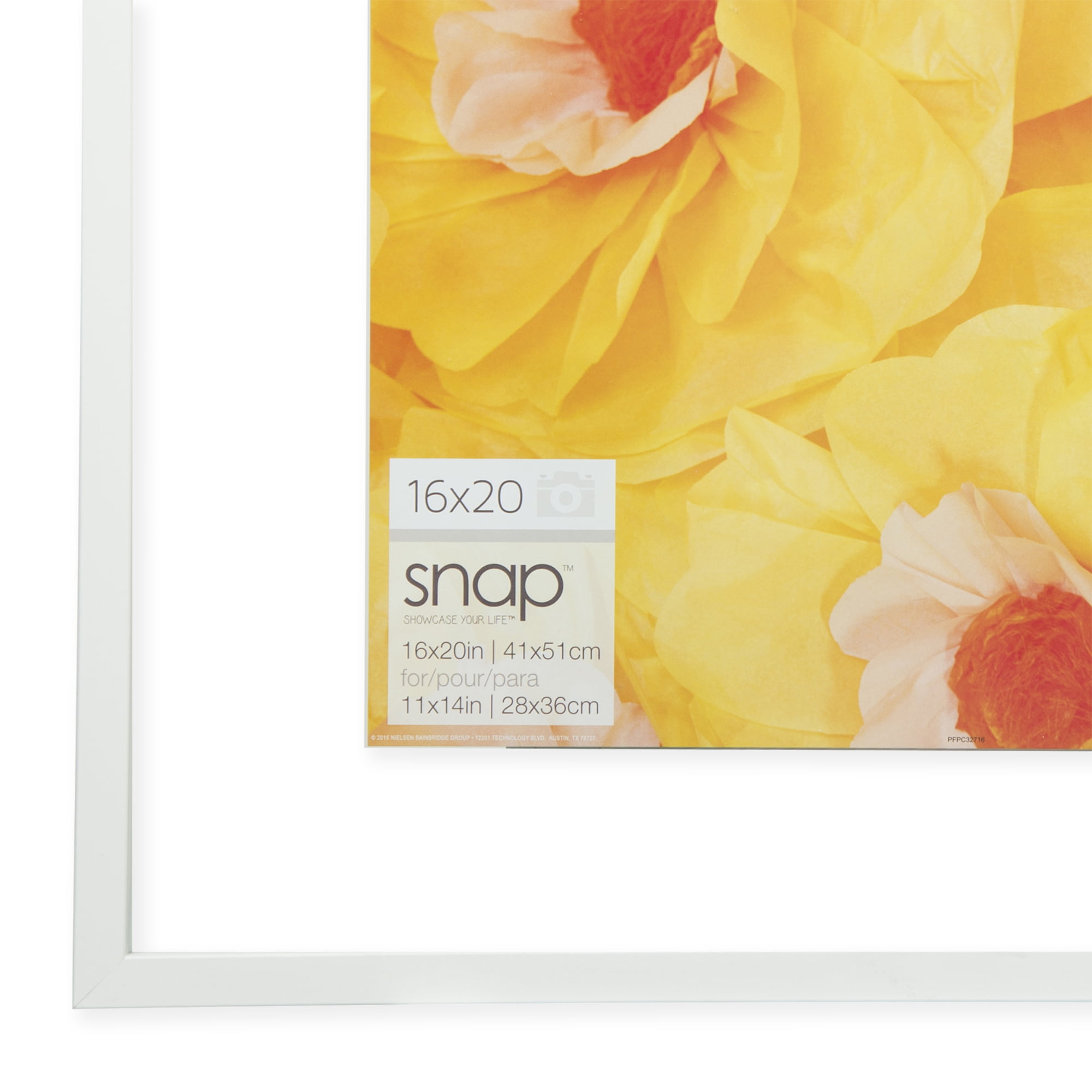 Snap 16x20 Float Frame For Floating Display of 11x14 Image, White