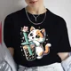 thumbnail image 2 of Camiseta informal Kawaii Boba con estampado de té de la leche para mujer, camiseta de dibujos animados de té de burbujas, ropa para mujer, camisetas de Anime de gato bonito, Tops, 2 of 5