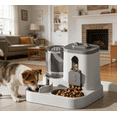 thumbnail image 4 of 2-in-1 Automatic Pet Feeder & Water Dispenser 2L Food 1L Water Large Capacity Gravity Self Feeding Bowl Anti-Overflow Siphon Waterer Easy to Clean for Dogs & Cats Indoor Outdoor Use, 4 of 6