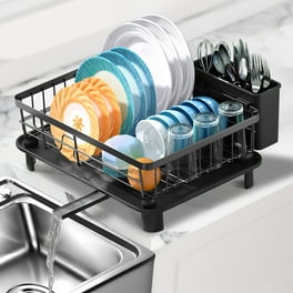 BENTISM 2 Tier Dish Drying Racks Kitchen Dish Drainer with Tray Utensil Holder with Drain Board Dish Organizers for Kitchen Counter Walmart