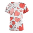 thumbnail image 4 of TIMIFIS Blouse Blanche pour Femmes, Manches Courtes, Col en V, Imprimée, Décontractée, avec Poches-Blanc, 4 of 5