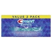 Crest 3D White, Whitening Toothpaste Deep Clean, 4.1 oz, Pack of 2