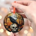 thumbnail image 4 of Raven Skull Ornament, Crow Window Decor, Gothic Halloween Art, Spooky Fall Home Decoration, Autumn Leaves Gift for Her or Him, Ornament 2025, Holiday 2025, Festive Home Accent,, 4 of 5