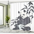 thumbnail image 5 of Ambesonne Animal Shower Curtain, Panda in Zoo Chinese, 69"Wx70"L, Cadet Blue White, 5 of 5