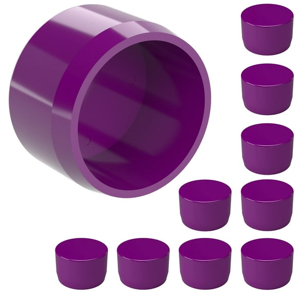 FORMUFIT F001EEC-PU-10 PVC External End Cap, Furniture Grade, 1" Size, Purple (Pack of 10)