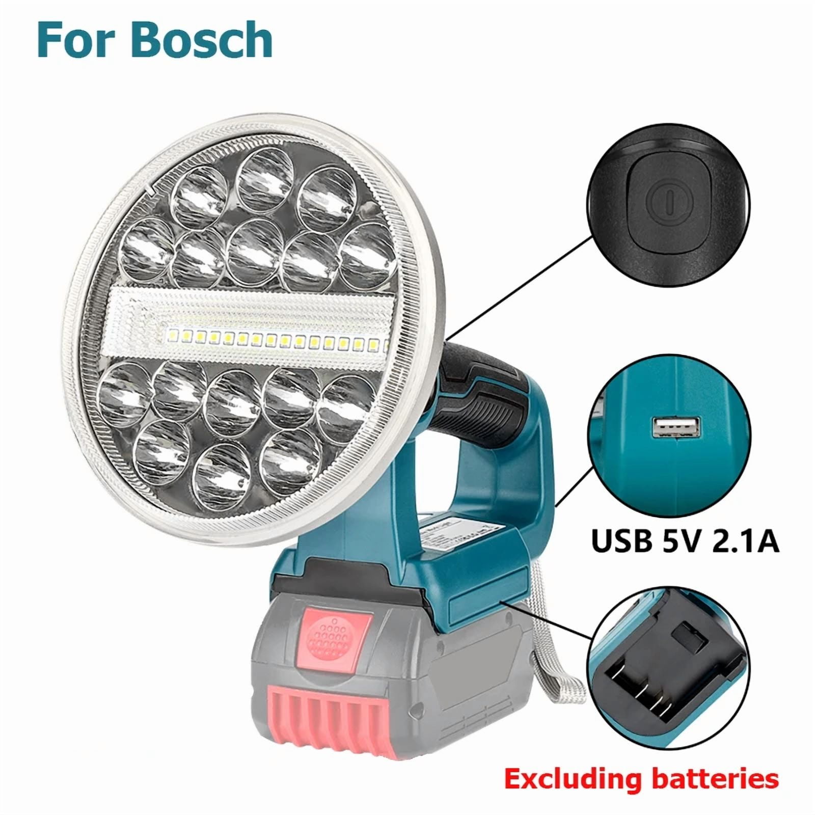 Portable flashlight LED Work Light For Makita/Milwaukee/Dewalt/Bosch/Black&Decker/Craftsman/Ryobi 14.4V 18V 20V Lithium Battery