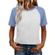 thumbnail image 1 of Camisetas de manga corta de verano para mujeres Moda de manga de raglan Color bloqueado cuello redondo Blusa casual Camisetas de manga corta de mujer Casual, 1 of 8