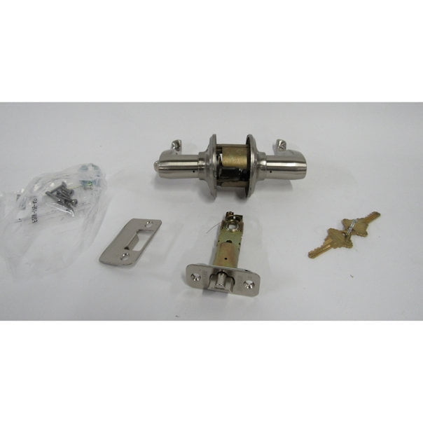 Schlage F51a Fla 619 Flair Lever Keyed Entry Lock In Satin Nickel New Walmart Com Walmart Com