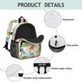 thumbnail image 4 of Dinosaur and Flower Beige Pattern Backpack for School, Cute School Bag with Adjustable Shoulder Straps and Padded Back, 15"x11.42"x5.5", 4 of 5