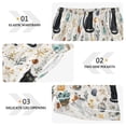 thumbnail image 3 of Women's Silk Pajama Shorts Plants and Black Cats Pajama Shorts Women's Casual Pajama Shorts with Pockets, 3 of 6