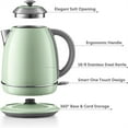 thumbnail image 2 of Stainless Steel Electric Tea Kettle with Auto Shut-Off and Boil Dry Protection, 1.7 Liter Cordless Hot Water Boiler with Swivel Base, 1440W, Cozy Greenish, 2 of 5