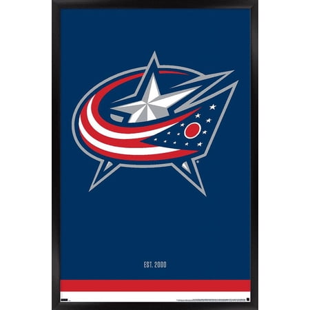 NHL Columbus Blue Jackets – Logo 21 Wall Poster 22.375 x 34 Framed