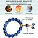 thumbnail image 3 of Pulsera hecha a mano de cristal azul para mujer, pulsera elástica, azul: representa la salud y la paz. Adepaton BST3004650-3, 3 of 5