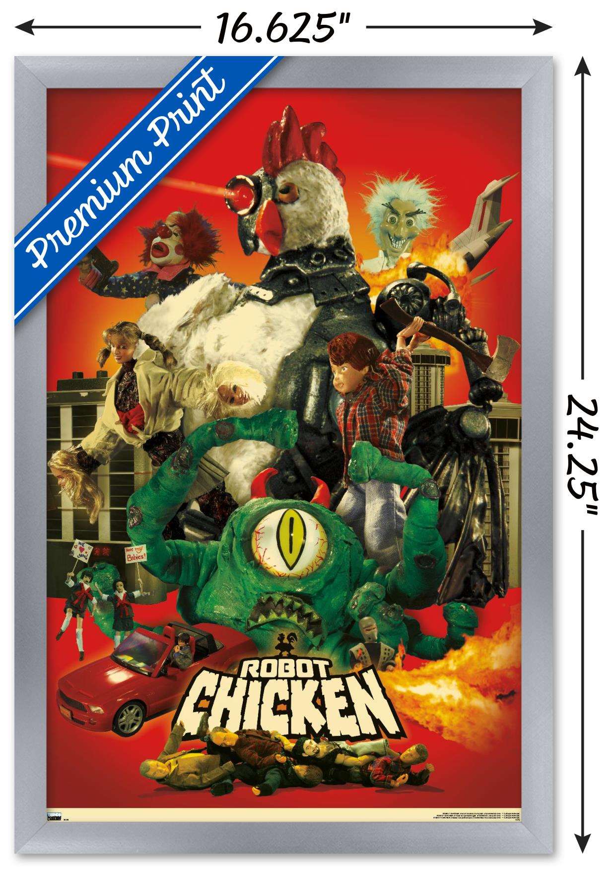 Robot Chicken - One Sheet Wall Poster, 14.725" x 22.375", Framed