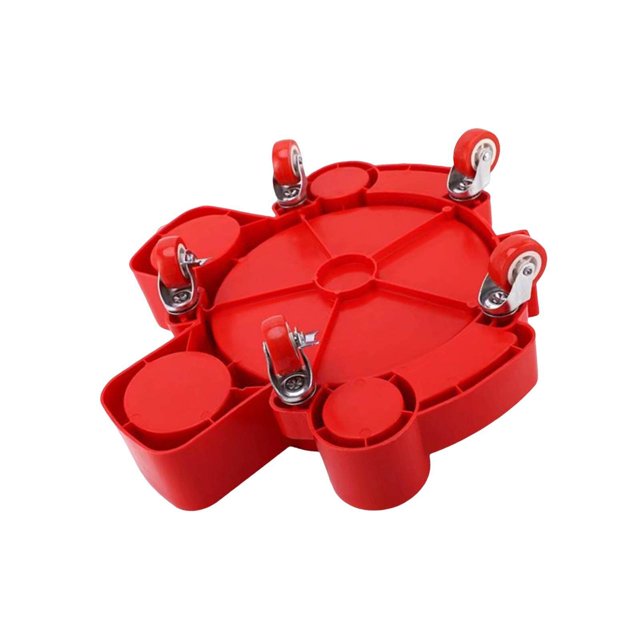 pitrice Seau Poupée avec 5 Roulettes Pivotantes Caddy de Lavage de Voiture Durable Rouge