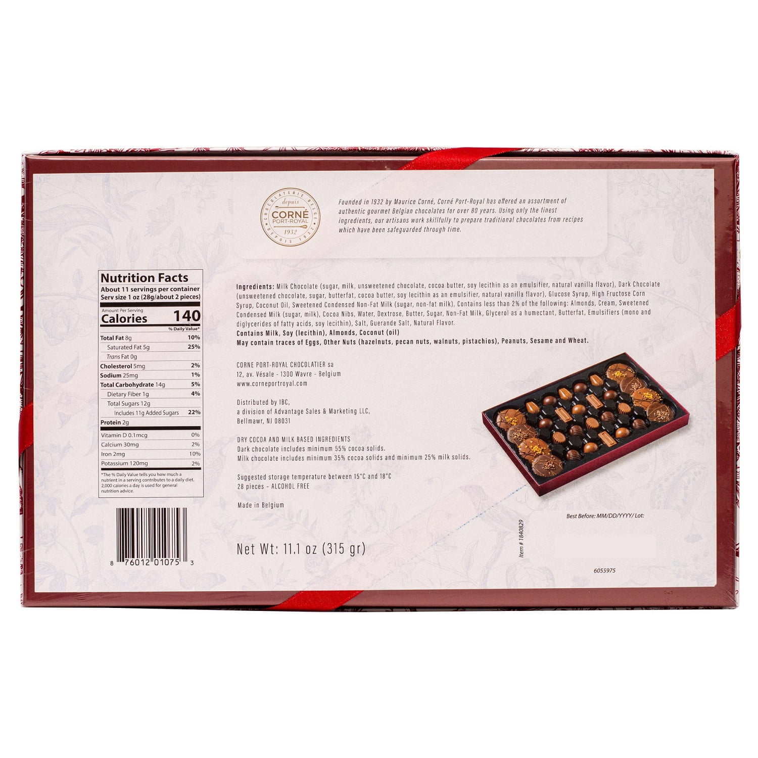 Corne Port Royal Belgian Chocolate Collection Box, 11 11 Ounce Assorted Colors - com