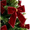 thumbnail image 4 of 24PCs Red Bows for Christmas Tree, 3.5 x 3.5 Inch Red Velvet Bows Vintage Xmas Velvet Ribbon Bow Holiday Ornaments for Christmas Decoration Holiday Decor, Gift Wrapping and Wedding, 4 of 14