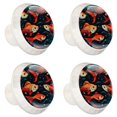 thumbnail image 2 of 4 Pcs Round White Knobs for Kitchen Cabinet Cupboard Dresser Bookcase Fish Drawer Pulls Handles Home Decor, 2 of 8