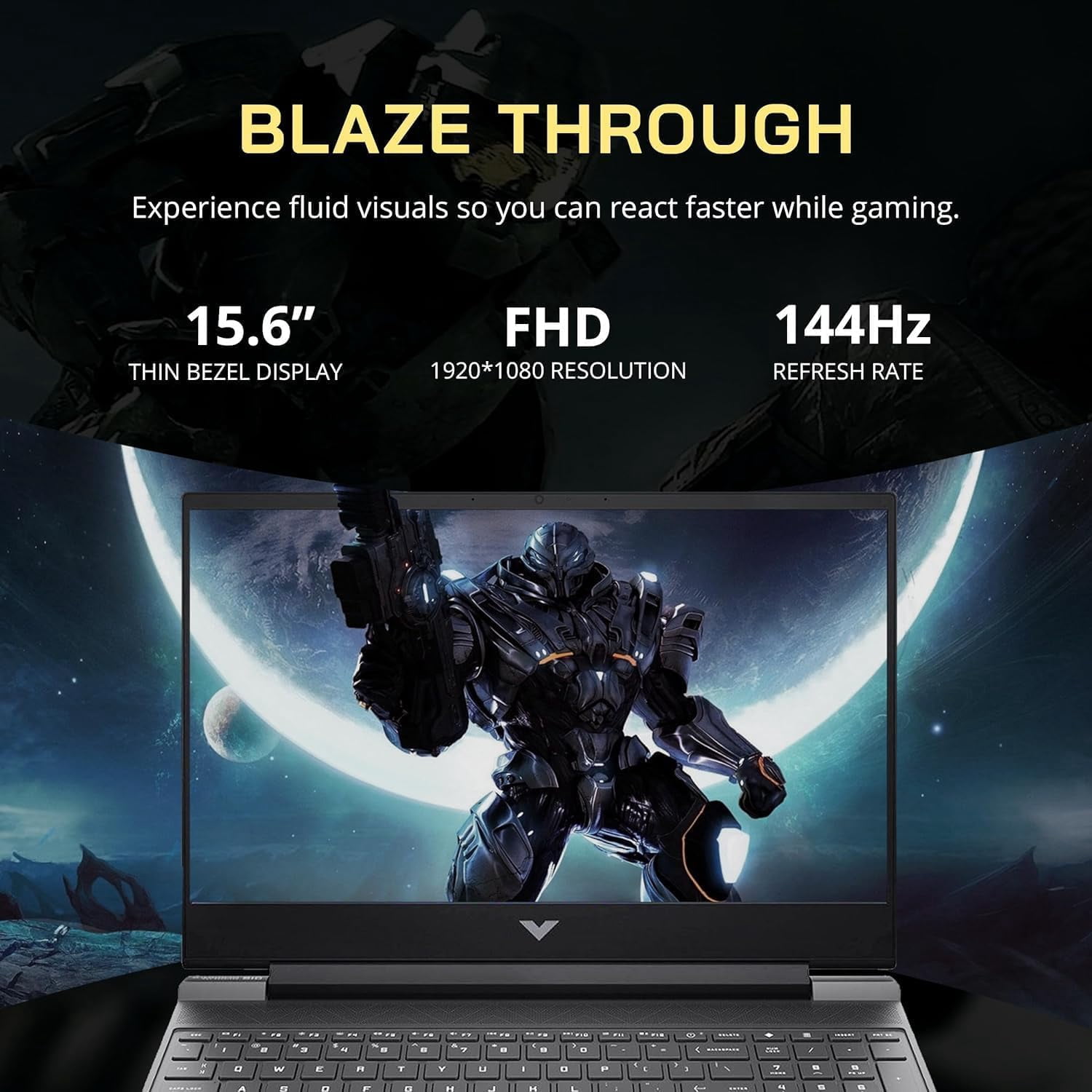 HP Victus 15.6-inch FHD 144Hz Gaming Laptop, Intel Core i5-13420H, NVIDIA GeForce RTX 4050 6GB,Wi-Fi 6,Bluetooth 5.3 ,Win11 Home,w/Cloth (32GB RAM | 1TB PCIe SSD)