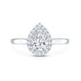 thumbnail image 5 of Rosec Jewels Moissanite Pear Shaped Engagement Ring with Halo - 5X7 mm - Teardrop Ring - D-VS1 Quality Certified, 14K White Gold, US 11.50, 5 of 9