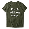 thumbnail image 4 of Women's Fashion Dressy Casual Tops Funny Letter Print Tees Short Sleeve Loose Fit Flowy Tunic Tops Comfy Casual Shirts Round Neck Blouse Vintage Summer Clothes for Teen Girls Army Green T Shirts XXL, 4 of 8
