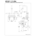 thumbnail image 2 of Kingston Brass KB3612NL 4 in. Centerset Bathroom Faucet, Polished Brass, 2 of 2