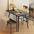 Aiho Dining Table Set for 4，Kitchen Dining Table with Bench and 2 Chairs, Black