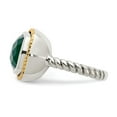 thumbnail image 4 of Solid 925 Sterling Silver 14k Yellow Gold Green Onyx Ring Band Size 8, 4 of 6