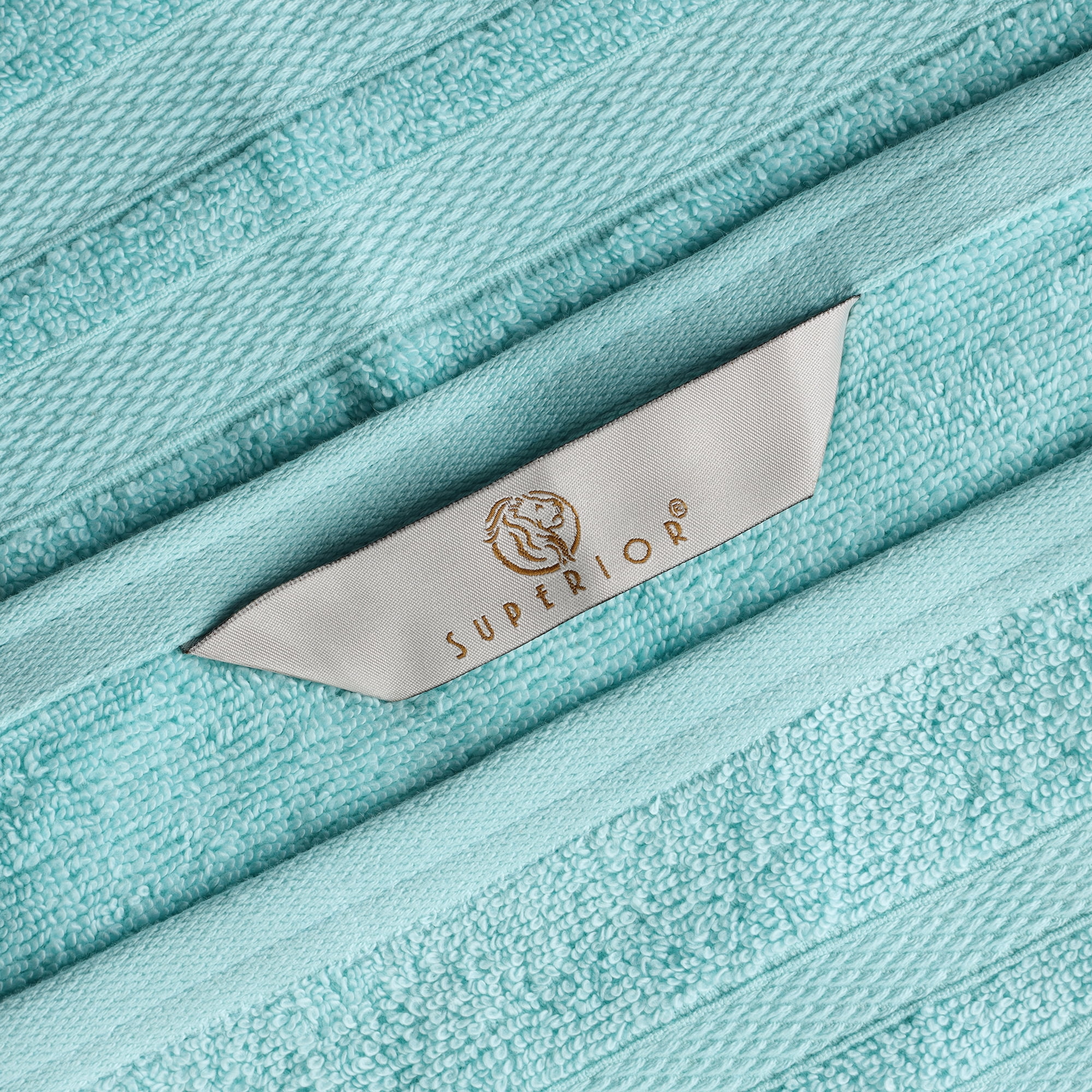 Superior Ultra Soft Cotton Solid 6-Piece Towel Sets, Cyan