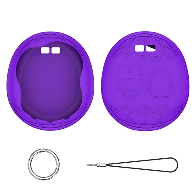 Funda de silicona impermeable con cordón a prueba de golpes para Tamagotchi Uni (púrpura)