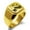 Gold, variant on Stainless Steel Letter R Initial 3D Monogram Engraved Engraved Square Flat Top Biker Style Polished Signet Ring