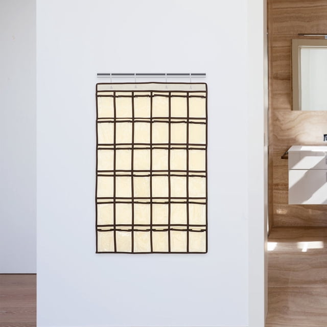 SWETRACE Organizador Beige Tipo Bolsillo Colgante Transparente Para Uso En Pared O Puerta