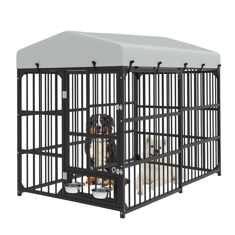 Uforic Outdoor Dog Kennel with Roof,Heavy Duty Dog Cage with