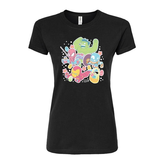 Marvel - Easter Stickers - Juniors Fitted Graphic T-Shirt