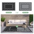 thumbnail image 2 of DEORAB Outdoor Rugs Waterproof Plastic Straw Mat 5'x8' Reversible for RV Patio Deck Beach Black & Gray, 2 of 5