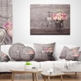 thumbnail image 3 of Designart Ranunculus Flowers in Bicycle Vase - Floral Throw Pillow - 18x18, 3 of 4