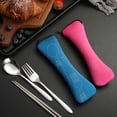 thumbnail image 3 of Sunjoy Tech Cutlery Set with Zipper Bag Stainless Steel Travel Utensils Kit Fork Spoon Chopsticks Durable Storage Pouch for Home Restaurant Outdoor, 3 of 8