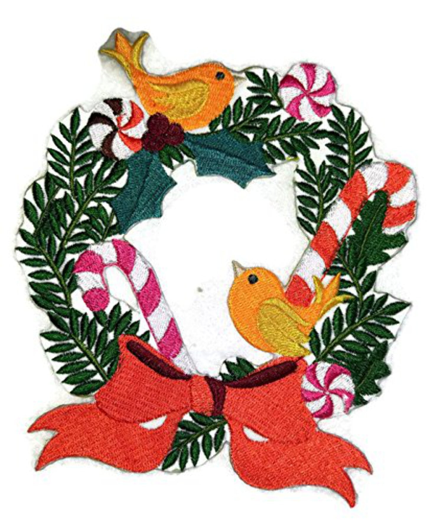 Custom Festival Christmas Wreath Embroidered Iron on/Sew patch [5.53"4.85"]