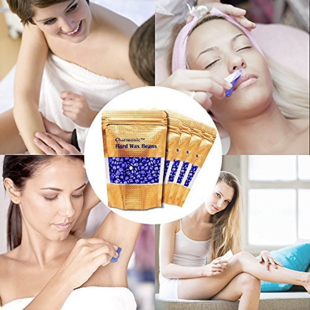 Charmonic 1.1lb/500g Hard Wax Beads for Hair Removal, Depilatory Wax Beans(lavender)